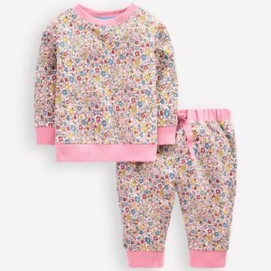 Appliqué Sweatshirt Set-Multi Vintage Floral Ditsy