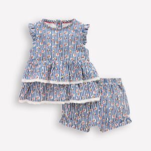 Tiered Ruffle Play Set-Bluejay Cherry Stripe