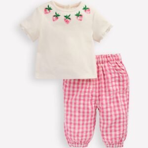 Jersey and Woven Play Set-Strawberry Gingham