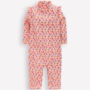 Girls Sun Safe Surfsuit-Pink Ditsy Floral