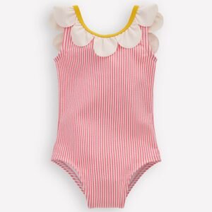 Novelty Swimsuit-Salmon Pink Flower