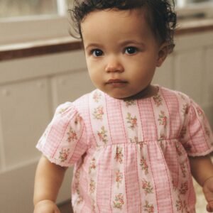 Woven Bloomers Play Set-Pink Gingham Floral